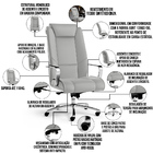 Cadeira De Escritório Presidente Executiva New Onix F02 Tecid