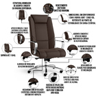 Cadeira De Escritório Presidente Executiva New Onix F02 Tecid