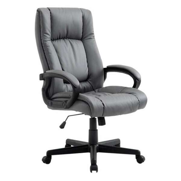 Cadeira De Escritório Presidente Giratória Baza Cinza