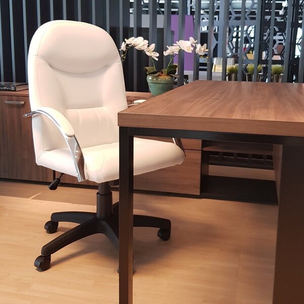 Cadeira De Escritório Presidente Giratória Corino Day Branco