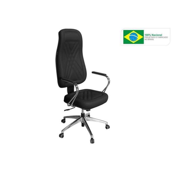 Cadeira De Escritório Presidente Giratória Cromada