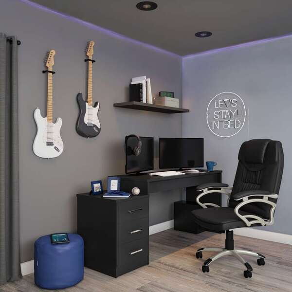 Cadeira De Escritório Presidente Giratória Henry Preta