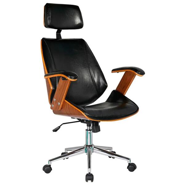 Cadeira De Escritório Presidente Giratória Madeira Liziê R02