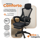 Cadeira De Escritório Presidente Oficial Supreme - Preto - 3