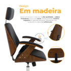 Cadeira De Escritório Presidente Premium Luxo Madeira Maciça