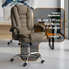 Cadeira De Escritório Presidente Reclinável Ergonômica - Bege