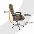 Cadeira De Escritório Presidente Reclinável Ergonômica - Bege