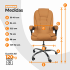 Cadeira De Escritório Presidente Reclinável Ergonômica - Marr