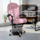 Cadeira De Escritório Presidente Reclinável Ergonômica - Rosa