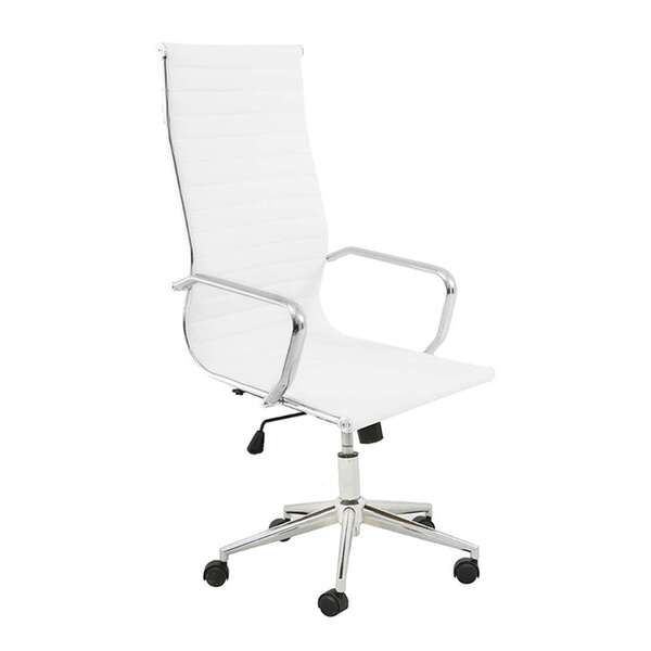 Cadeira De Escritório Presidente Sevilha Estofada Branca