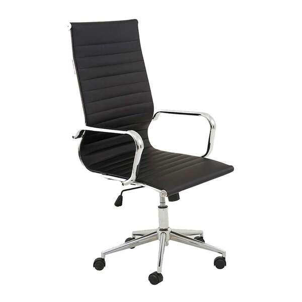 Cadeira De Escritório Presidente Sevilha Estofada Preta