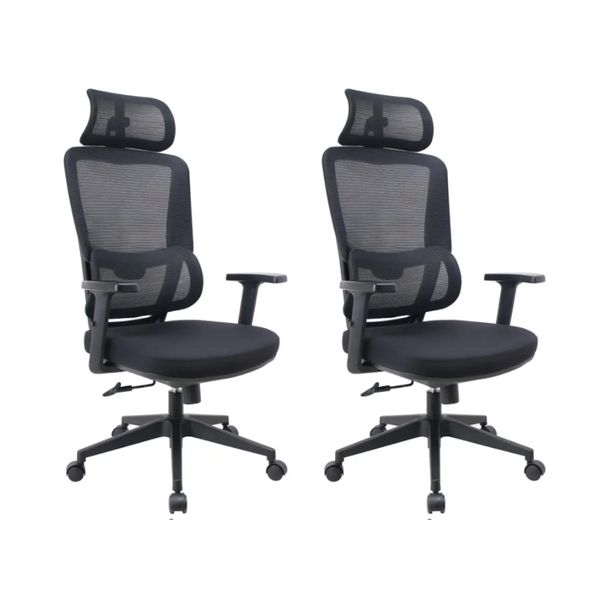 Cadeira De Escritório Presidente Titan - Preta - 2 Cadeiras