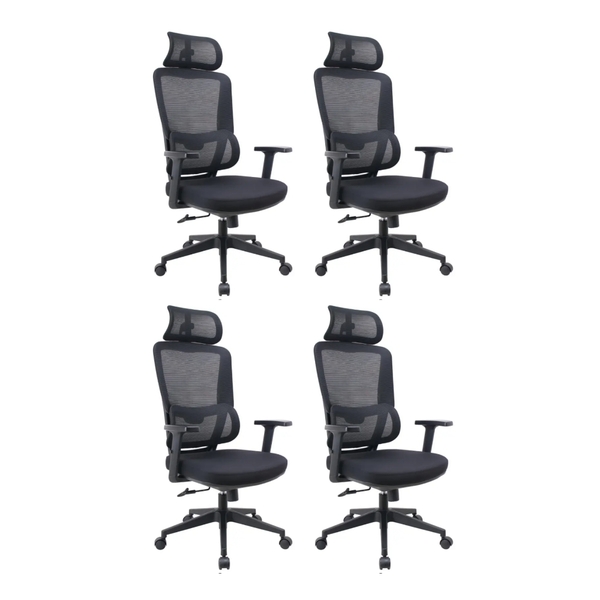 Cadeira De Escritório Presidente Titan - Preta - 4 Cadeiras