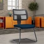 Cadeira De Escritório Recepção Fixa Zip L02 Crepe Azul Marinh