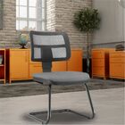 Cadeira De Escritório Recepção Fixa Zip L02 Crepe Cinza - Lya