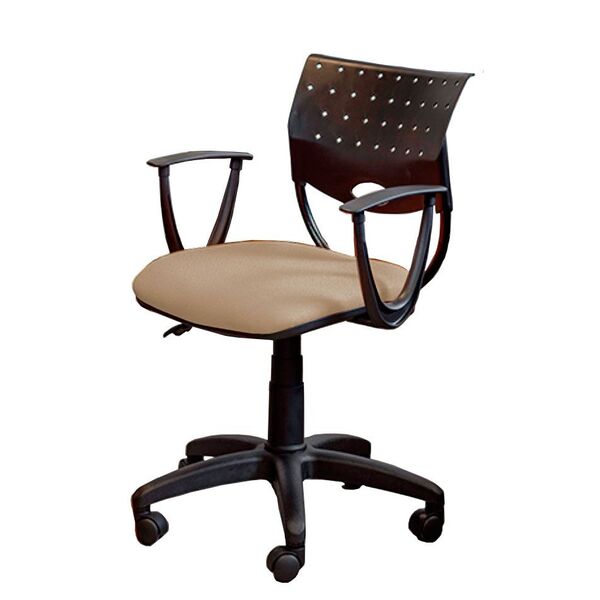 Cadeira De Escritório Sadi Base De Nylon Na Cor Preta Giratór