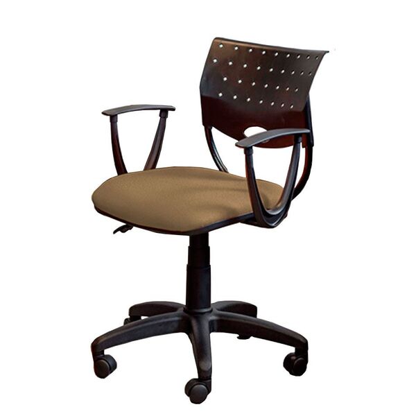 Cadeira De Escritório Sadi Base De Nylon Na Cor Preta Giratór