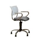 Cadeira De Escritório Sadi Base Metálica Cromada Giratória E