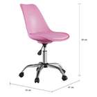 Cadeira De Escritório Secretária Giratória Evie Rosa