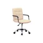 Cadeira De Escritório Secretária Giratória Fitz Bege