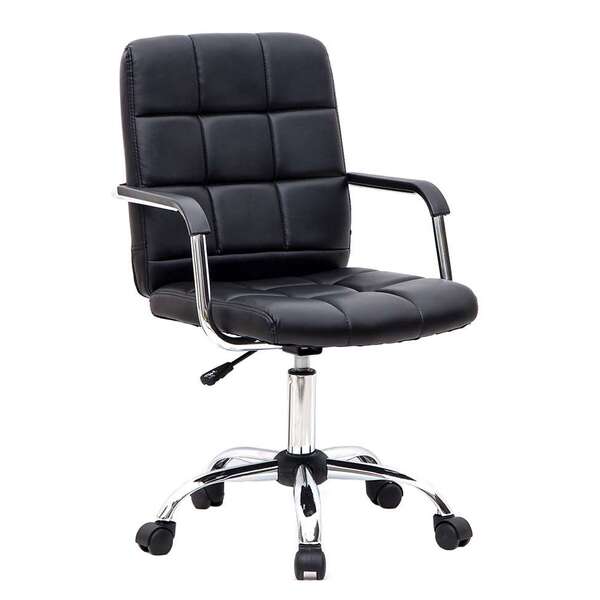 Cadeira De Escritório Secretária Giratória Fitz Preta