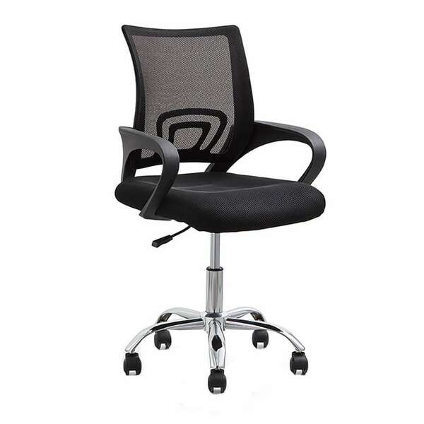 Cadeira De Escritório Secretária Giratória Santiago Preta