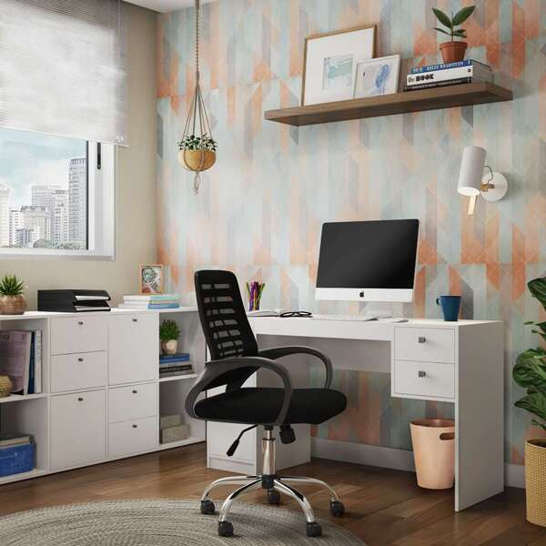 Cadeira De Escritório Secretária Giratória Wise Preta