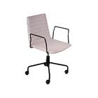 Cadeira De Escritório Secretária Lima Tecido Cinza E Preta