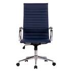 Cadeira De Escritório Secretária Sevilha I Estofada Azul Mari