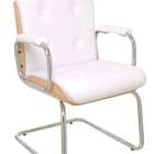 Cadeira De Escritório Secretária Wood Branca E Carvalho
