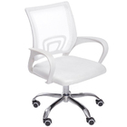 Cadeira De Escritório Sérvia Baixa Tela Mesh Branca Com Relax