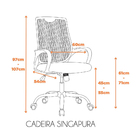 Cadeira De Escritório Singapura - Preto