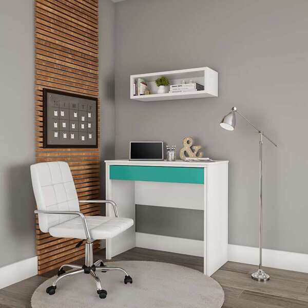 Cadeira De Escritório Tesoureiro Giratória Fitz Branca