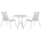 Cadeira De Fibra Sintetica Colombia 2 Unidades E Mesa Alta To