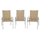 Cadeira De Fibra Sintetica Colombia 3 Unidades Para Piscina E