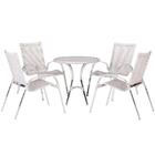 Cadeira De Fibra Sintetica Colombia 4 Unidades E Mesa Alta To