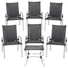 Cadeira De Fibra Sintetica Colombia 6 Unidades E Mesa Baixa C