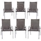 Cadeira De Fibra Sintetica Colombia 6 Unidades Para Piscina E