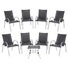 Cadeira De Fibra Sintetica Colombia 8 Unidades E Mesa Baixa C