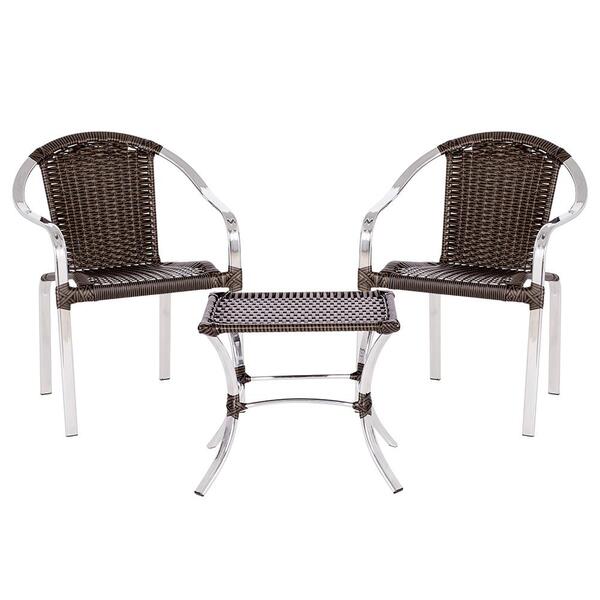 Cadeira De Fibra Sintetica Toquio 2 Unidades E Mesa Baixa Col