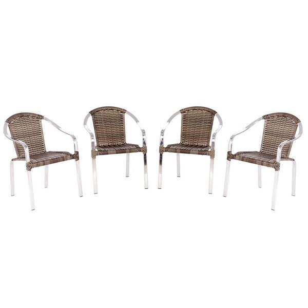 Cadeira De Fibra Sintetica Toquio 4 Unidades Para Piscina Em