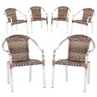 Cadeira De Fibra Sintetica Toquio 6 Unidades Para Piscina Em