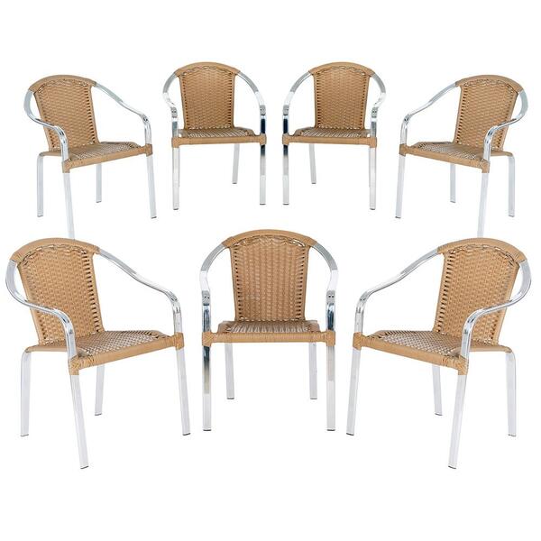 Cadeira De Fibra Sintetica Toquio 7 Unidades Para Piscina Em