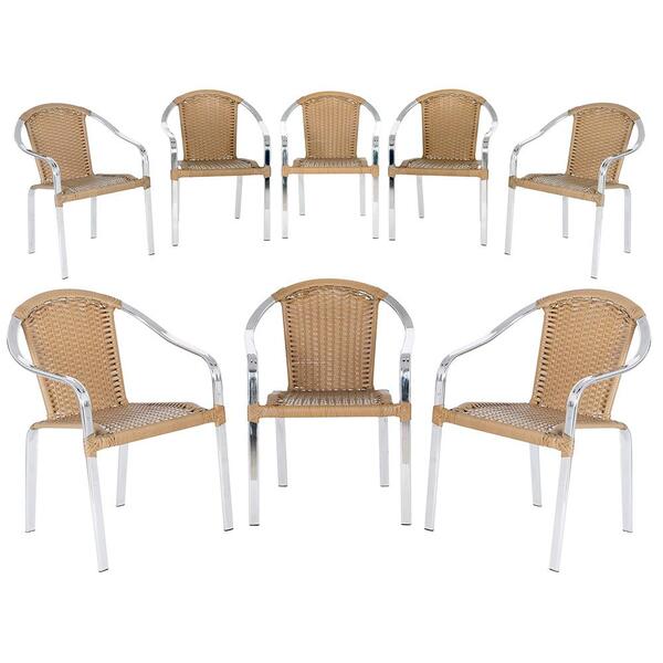 Cadeira De Fibra Sintetica Toquio 8 Unidades Para Piscina Em