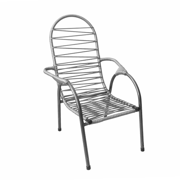 Cadeira De Fio Infantil Para Varanda Area Externa Luxo Prata