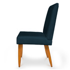 Cadeira De Jantar Acapulco Suede Azul Marinho Pés Palito Cast