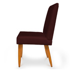 Cadeira De Jantar Acapulco Suede Marsala Pés Palito Castanho