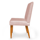 Cadeira De Jantar Acapulco Suede Pés Palito Castanho - Pallaz