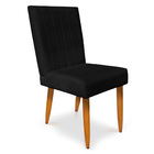 Cadeira De Jantar Acapulco Suede Pés Palito Castanho - Pallaz