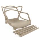 Cadeira De Jantar Allegra Prática Empilhável - Nude